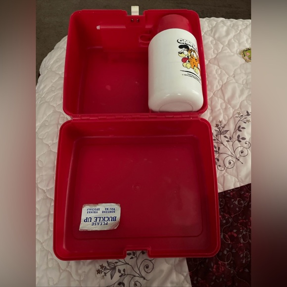 Vintage 1978 Thermos Garfield Red Lunchbox - Picture 5 of 8